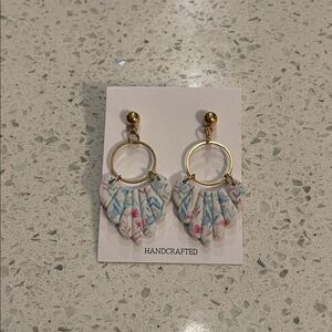 Handcrafted Floral Earrings with Gold Accents